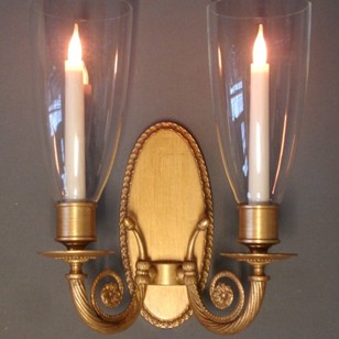 Bespoke wall light with glass shades
